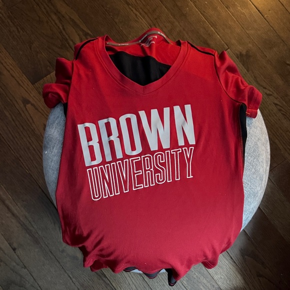 Champion Tops - Champion Red V-Neck "BROWN UNIVERSITY" Women's Jersey